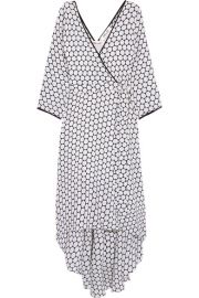 Diane Von Furstenberg Asymmetric polka-dot silk midi wrap dress at Net A Porter